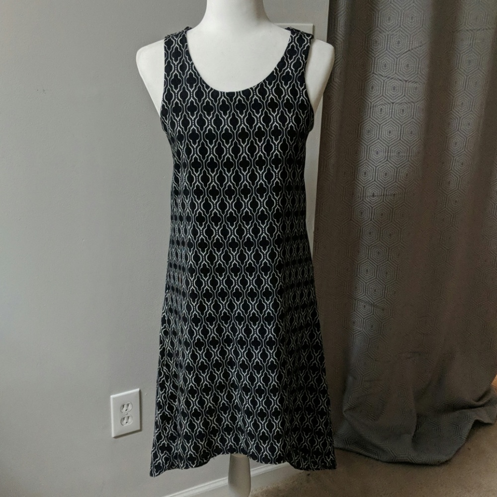 Black & White Geometric Mod Style HiLo Dress